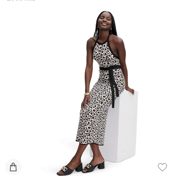 NWT Women's Halter Tie Neck Neutral Poppy Sweaterknit Midi Dress -DVF for Target - Picture 10 of 10